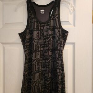 Nike FIT DRY Black Gray Graphic Tank Top Women's Medium Athletic Training